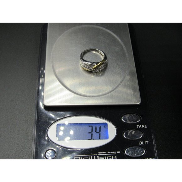 Size 6 Sterling Silver Evelynn & Richard Diamond Name Band Ring Vintage - Picture 9 of 9